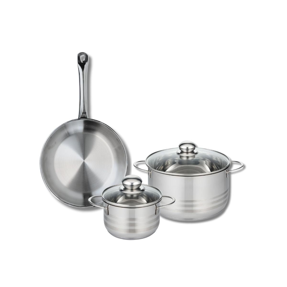 Batterie 1 poêle 28cm + 2 faitouts 16/24cm PROFI BRILLANT inox, ELO