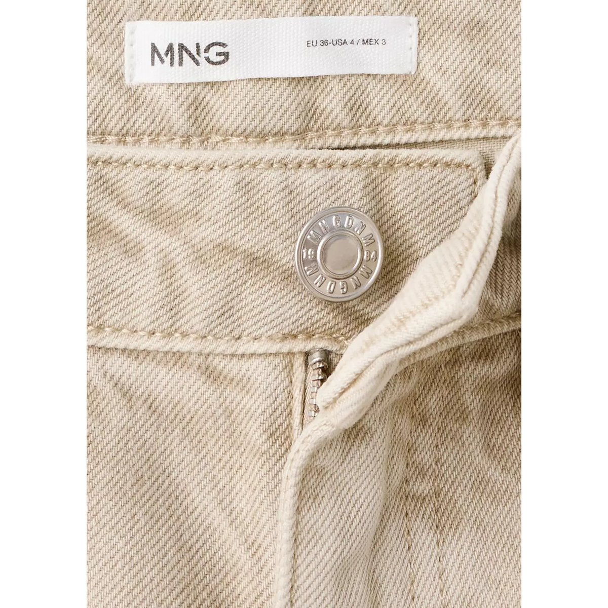 Jean balloon taille haute sable, MANGO