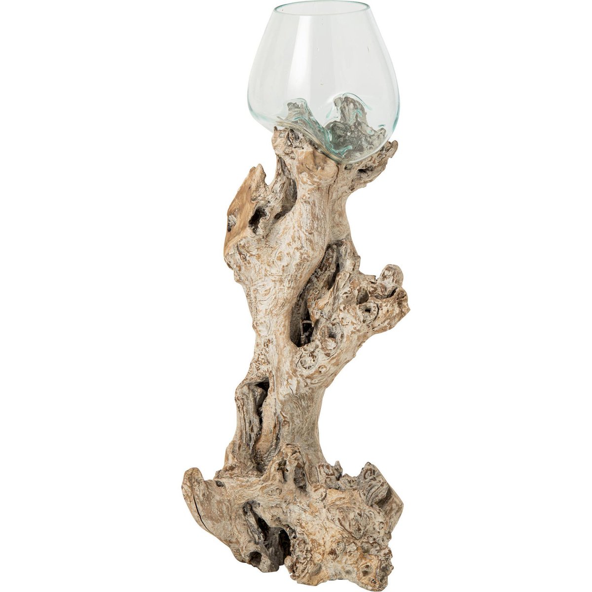 Vase sur base en verre blanc cassé et transparent, RECOLLECTION