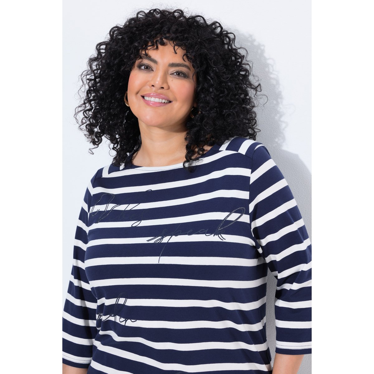 T-shirt à rayures, coupe oversize marine, ULLA POPKEN