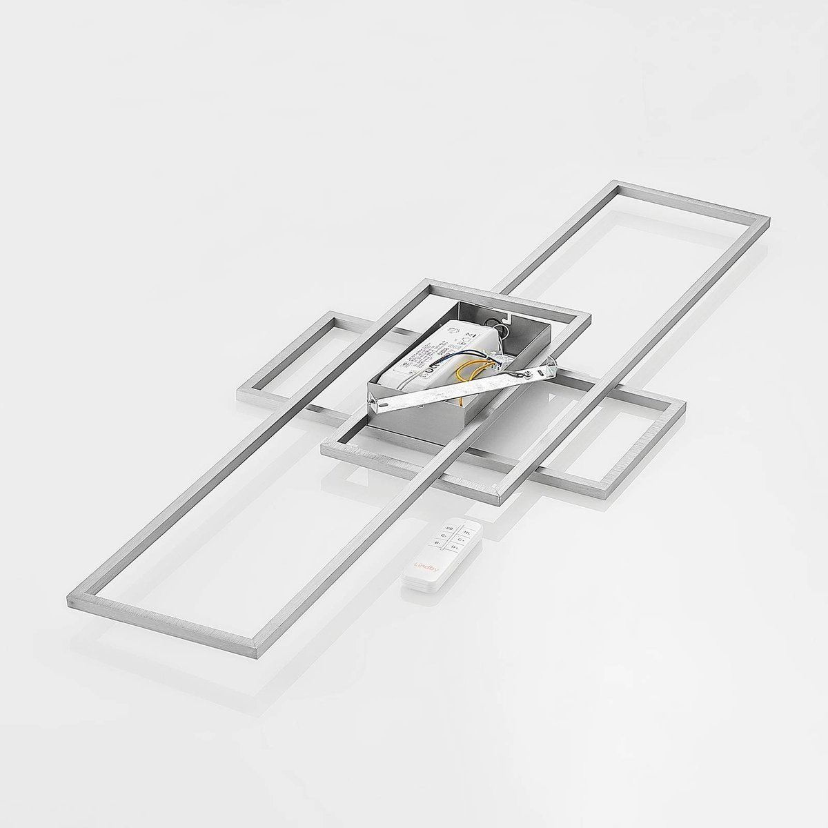 Plafonnier en métal moderneLED, Caitilin nickel, LINDBY