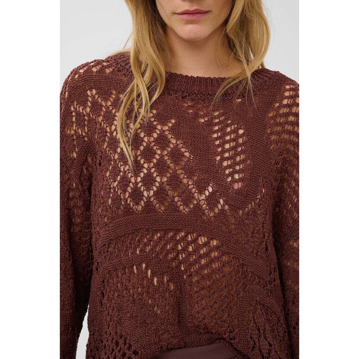 Pullover tricoté marron brown stone, SOAKED IN LUXURY