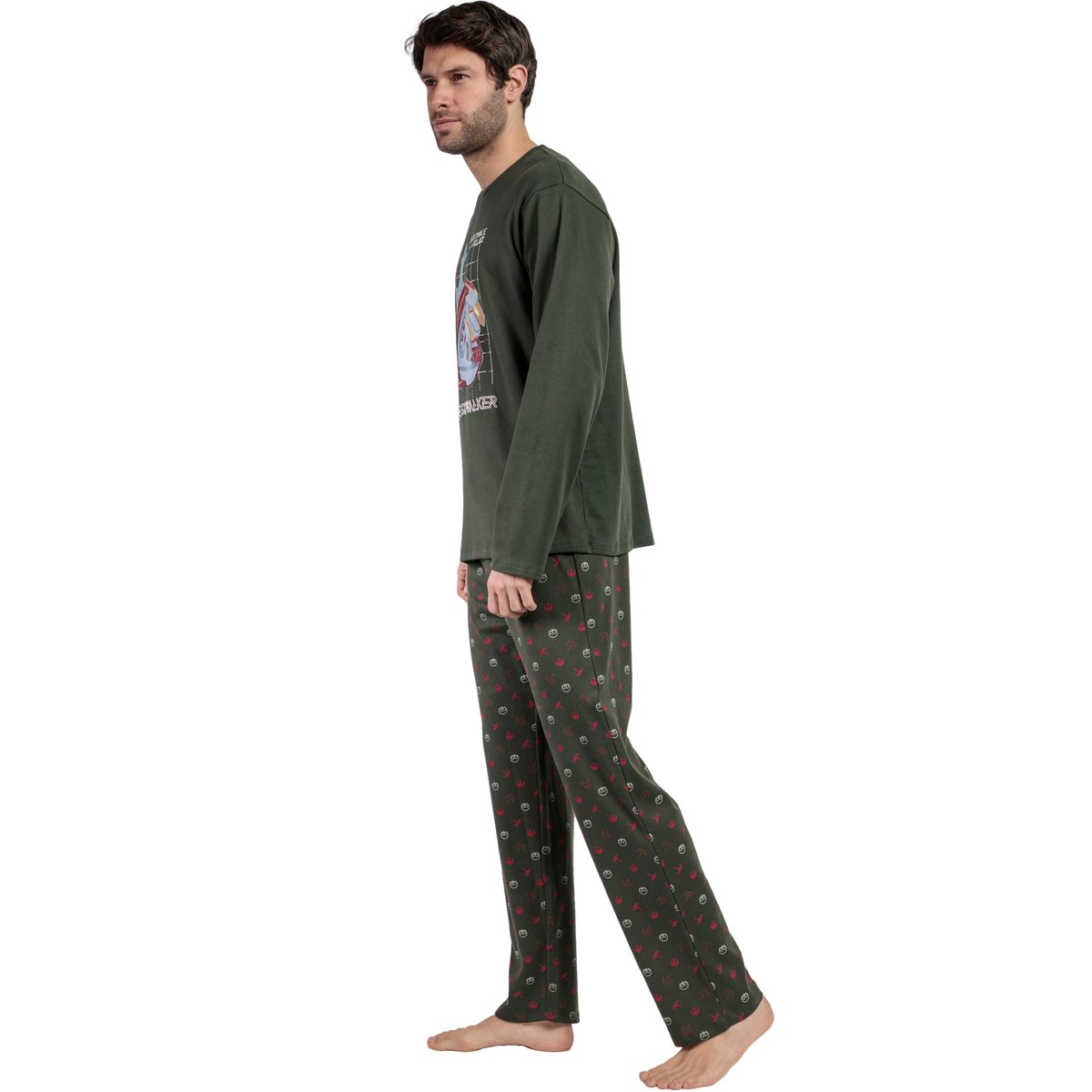 Pyjama pantalon top manches longues Resistance Pilot Star Wars vert, ADMAS