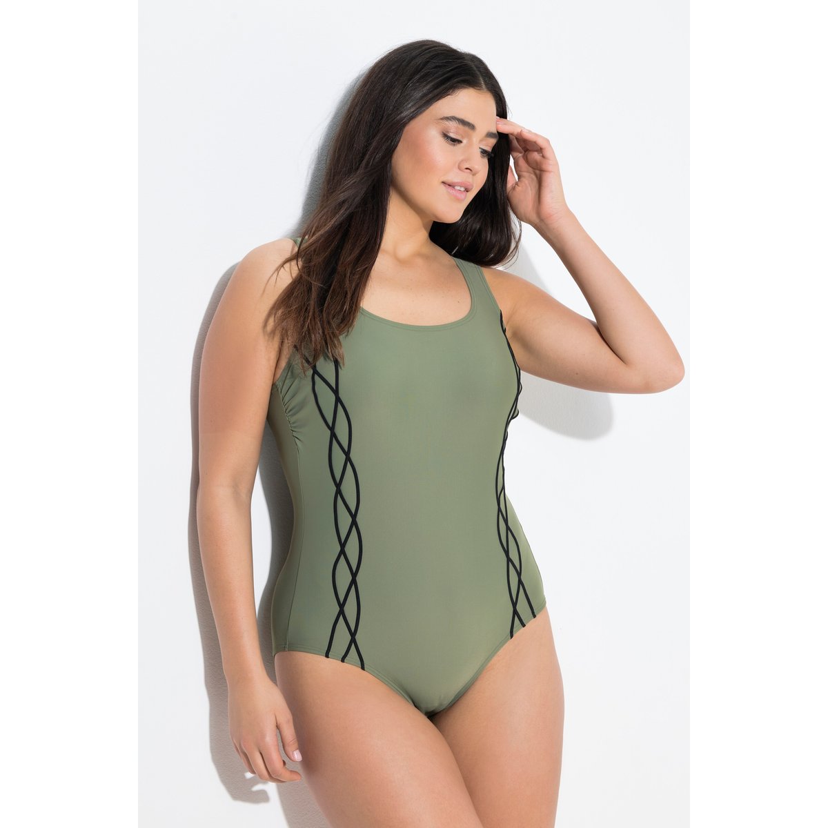 Maillot de bain sans bonnets souples vert olive, ULLA POPKEN