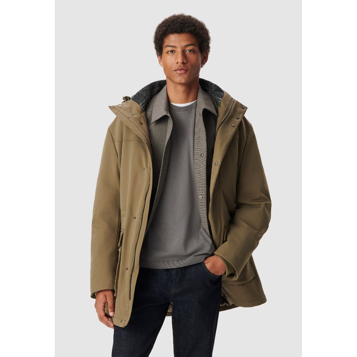 Parka à capuche WATERPROOF vert kaki, IKKS