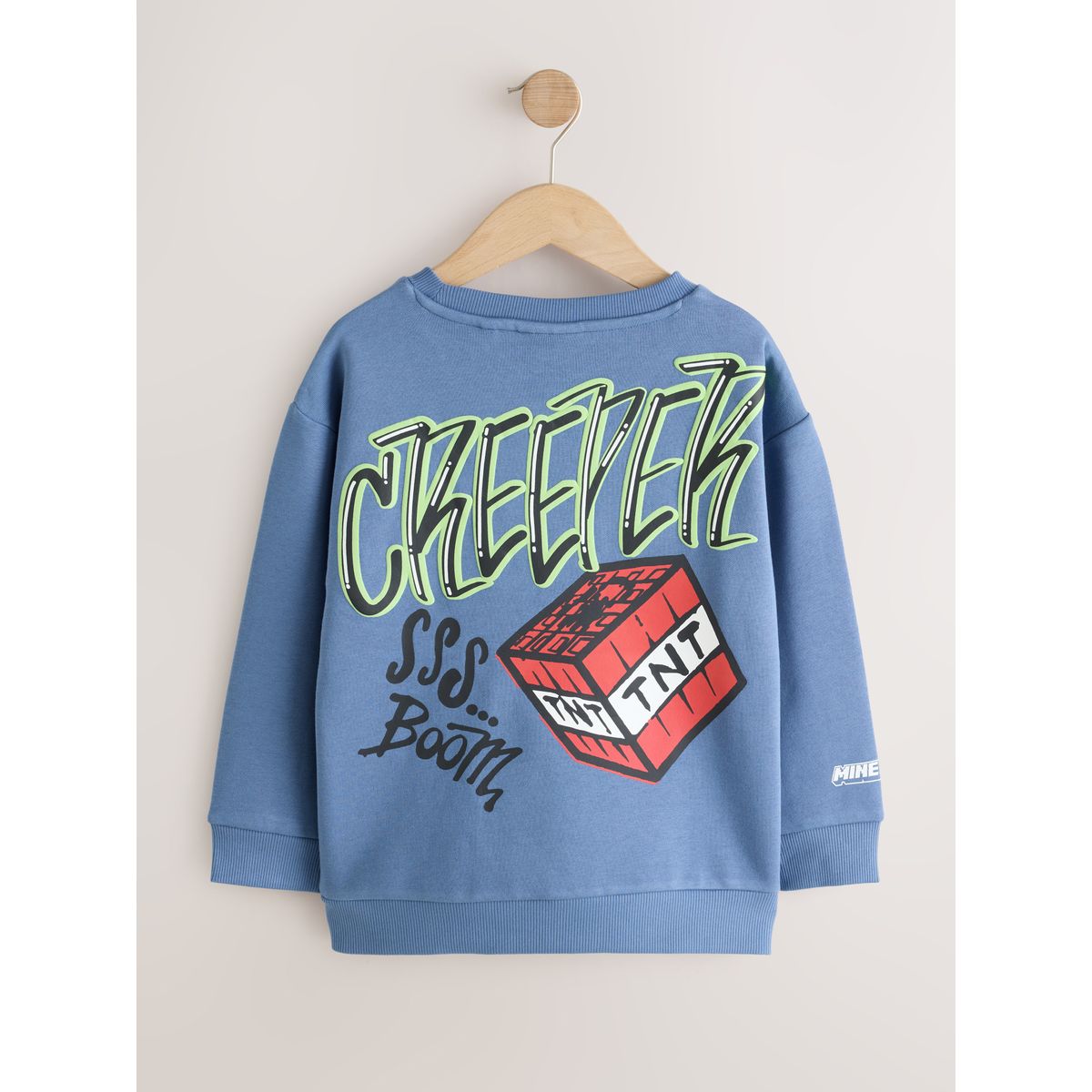 Sweat à capuche ras du cou minecraft bleu, NEXT