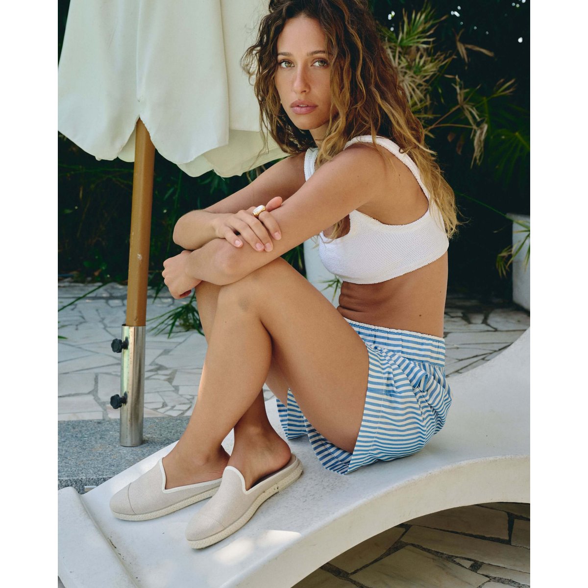 Mule coton recyclé SOCOA beige écru, ANGARDE