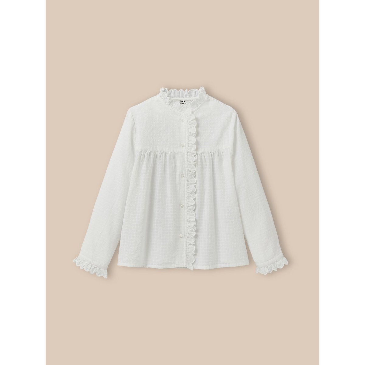 Chemise avec froufrou ecru, CYRILLUS