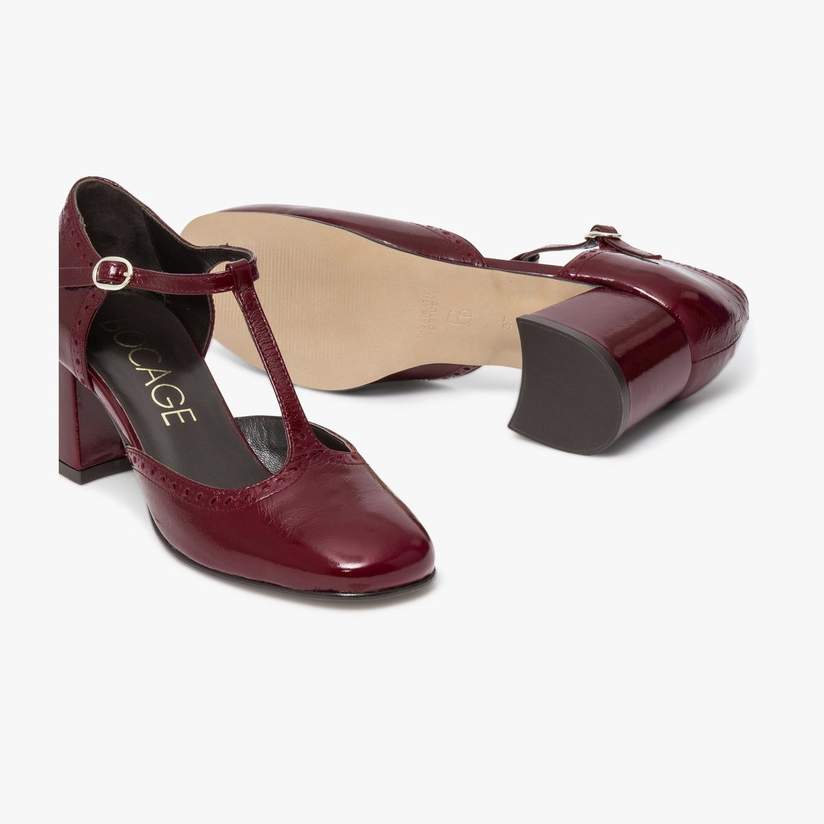Escarpin en cuir ISADORE rouge cerise, BOCAGE