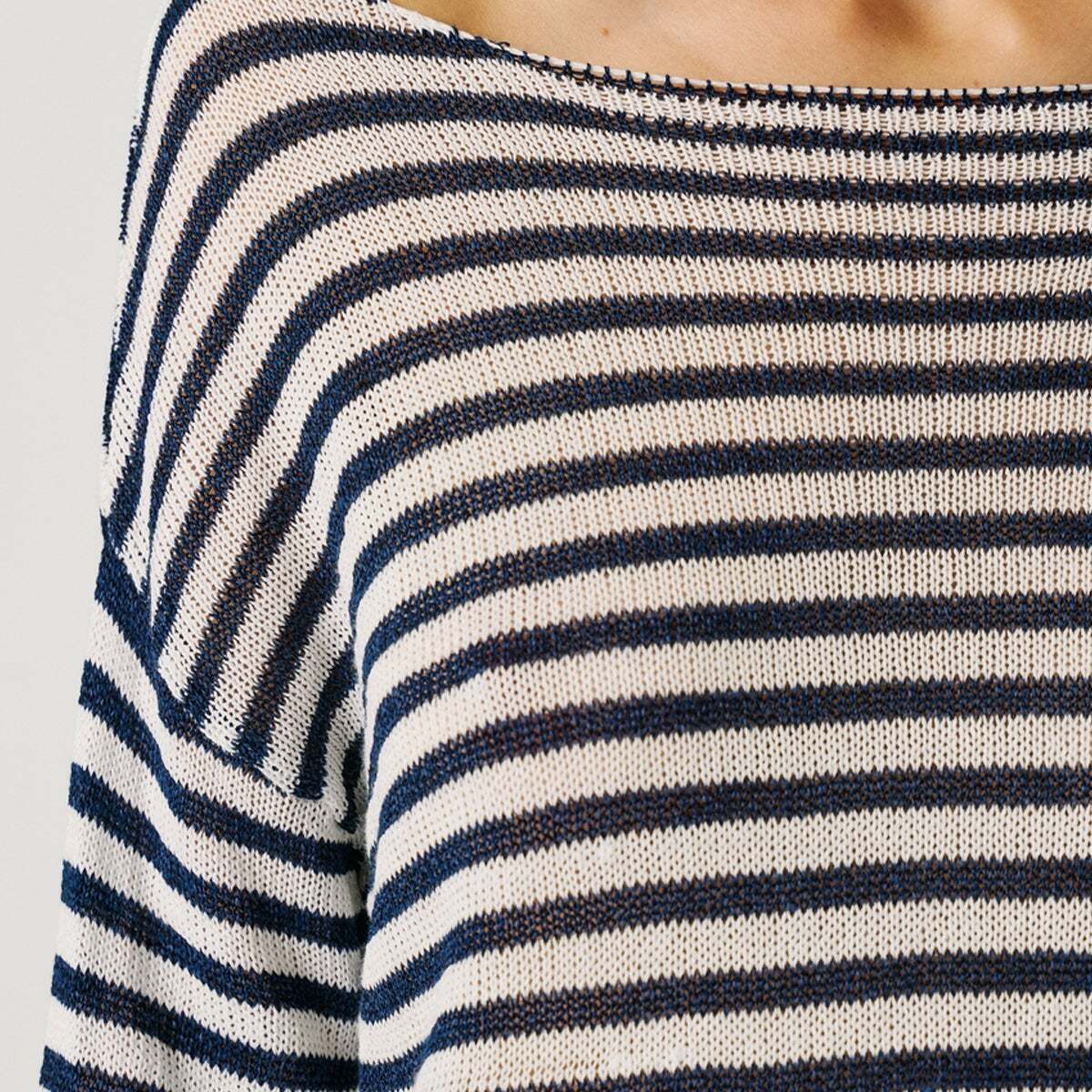 Pull En Maille À Rayures bleu dulwich, PEPE JEANS