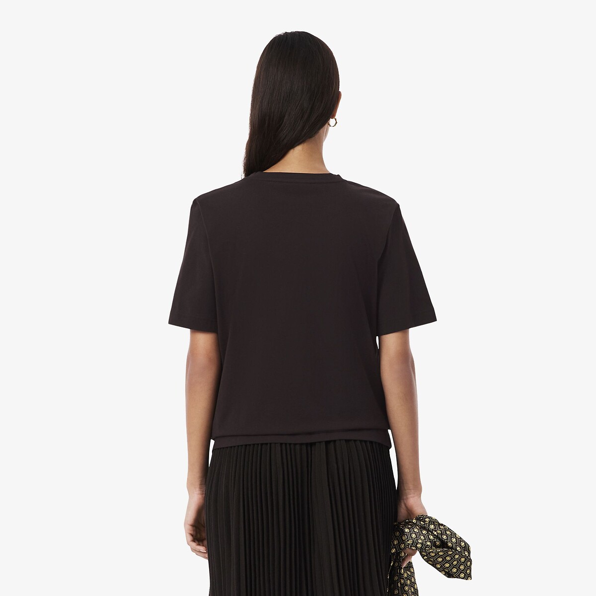 T-shirt met korte mouwen en V-hals zwart, LACOSTE
