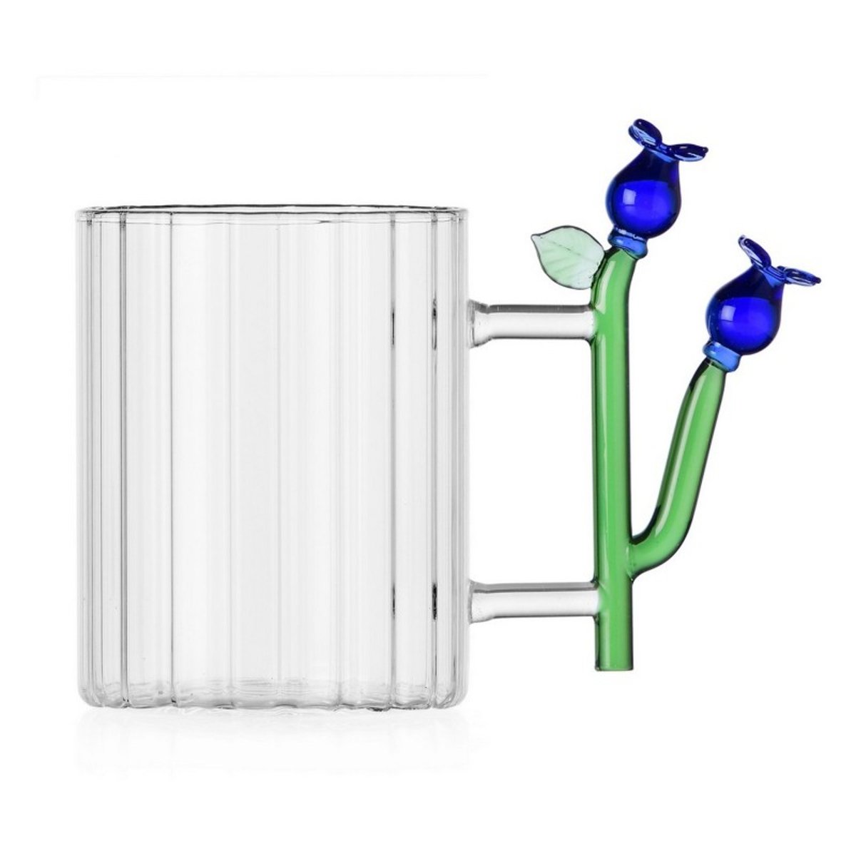 Mug verre anse fleurs sculptées BOTANICA multicolore, ICHENDORF