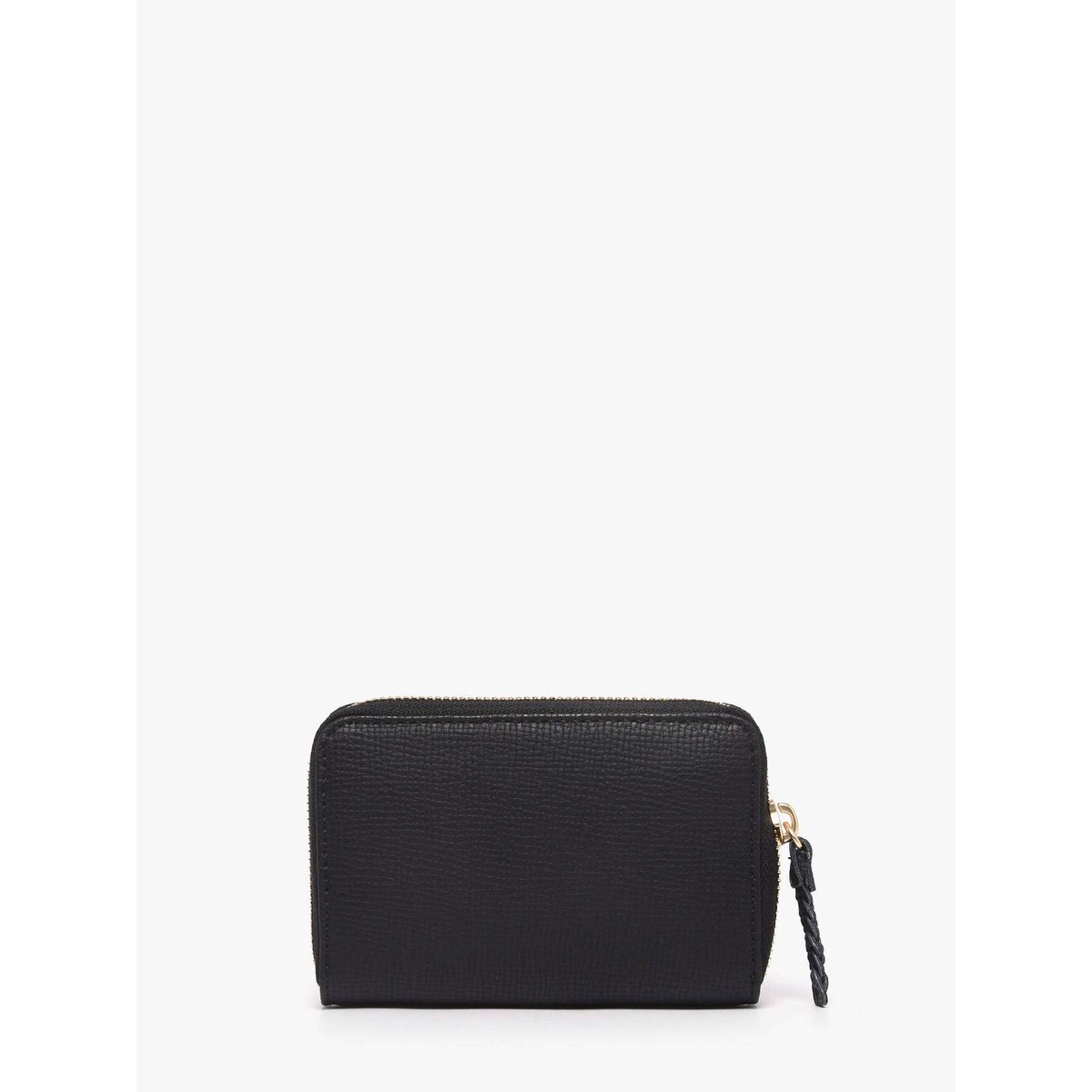 Porte-monnaie Torsade cuir noir, ETRIER