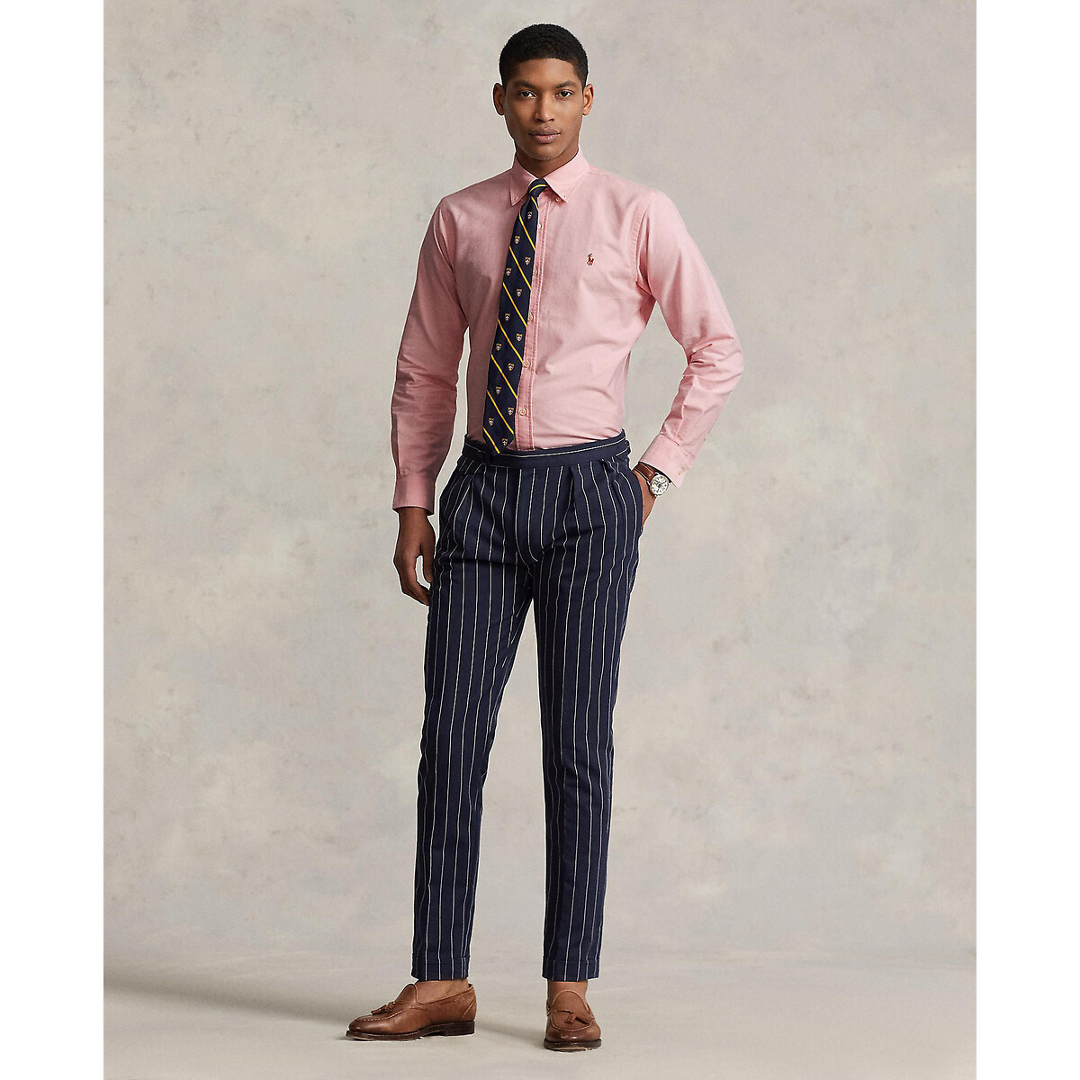 Oxford Cotton Shirt with Embroidered Logo pink, POLO RALPH LAUREN