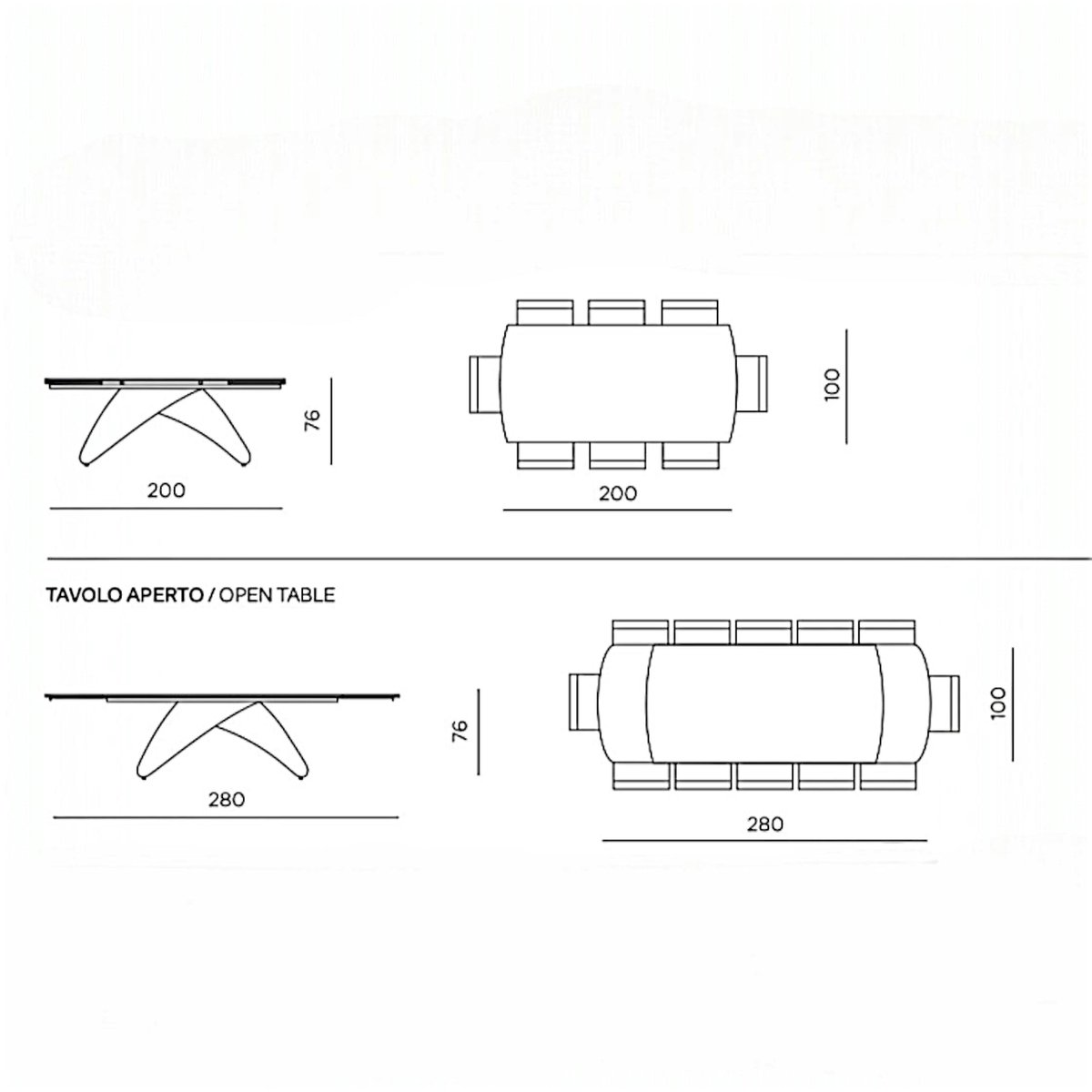 Table design en céramique, plateau extensible 8 / 10 places LORA marbre noir, PIER IMPORT