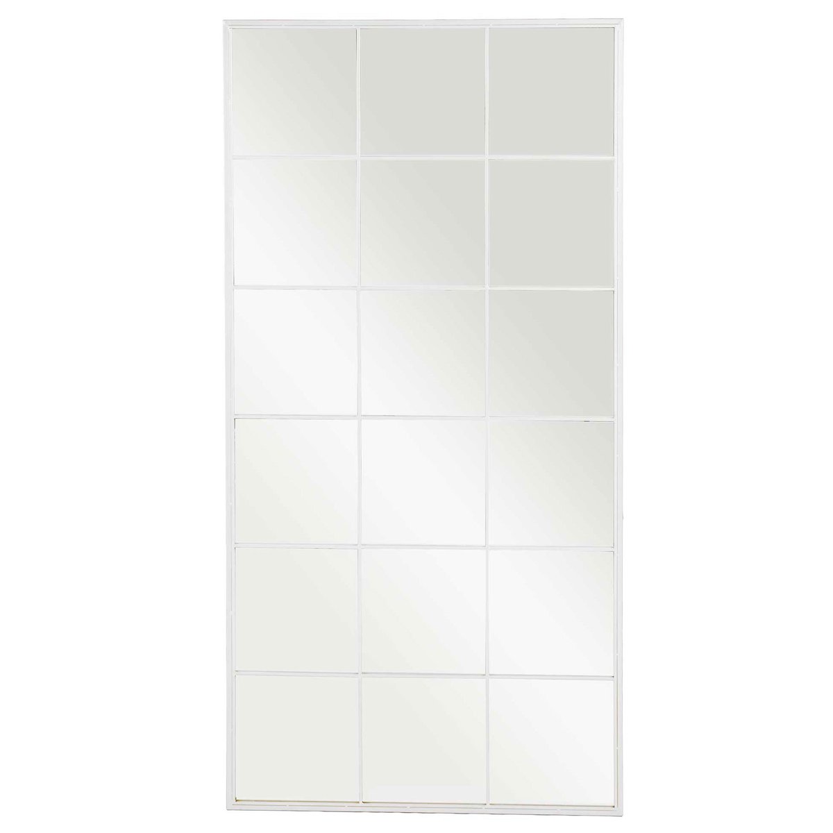 Miroir mural fenêtre métal blanc 180x90cm blanc, WADIGA