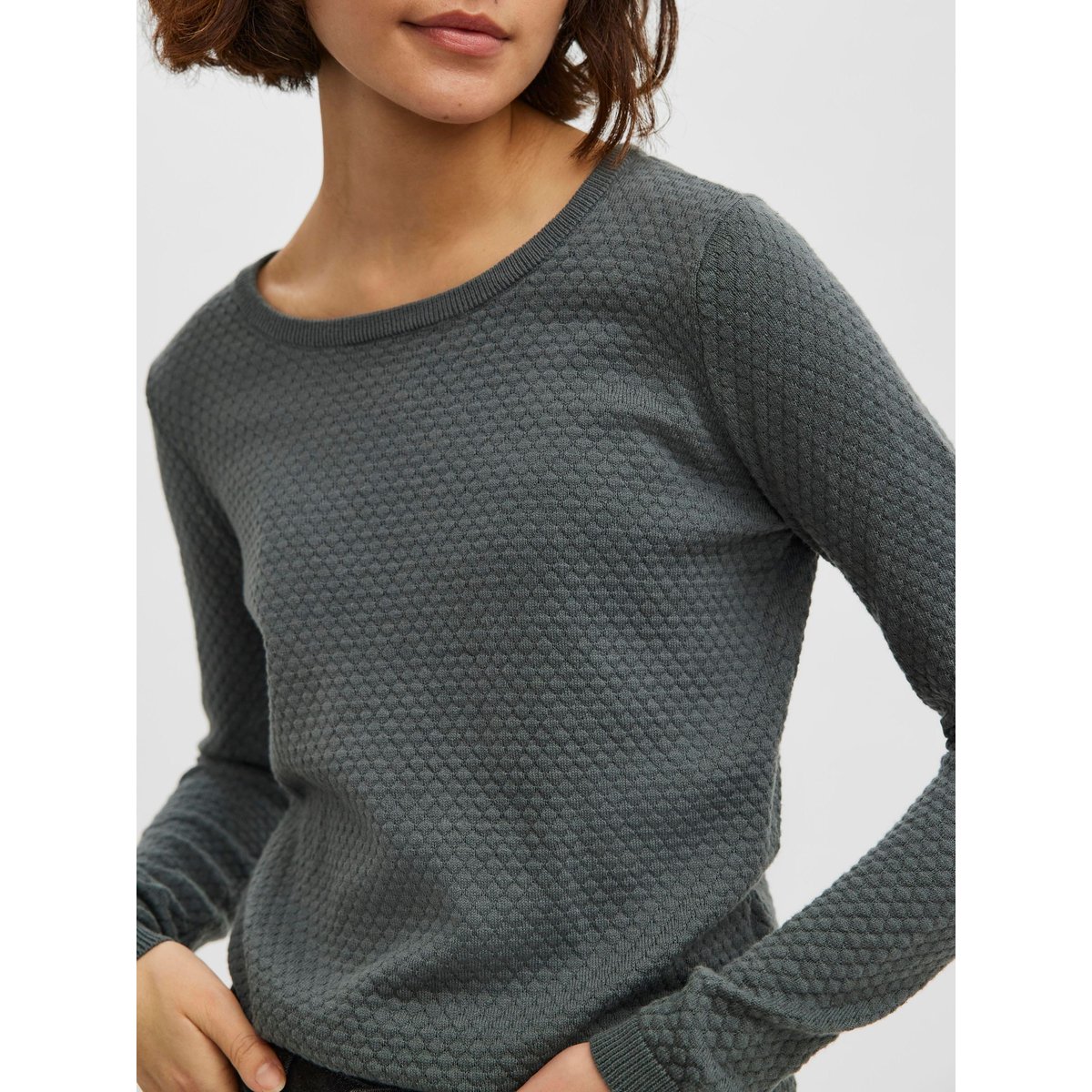 Pull En Fine Maille, Col Rond balsam green, VERO MODA