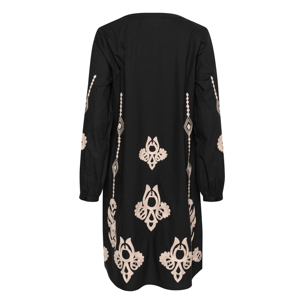 Robe noir ethnique oriental black offwhite, CREAM