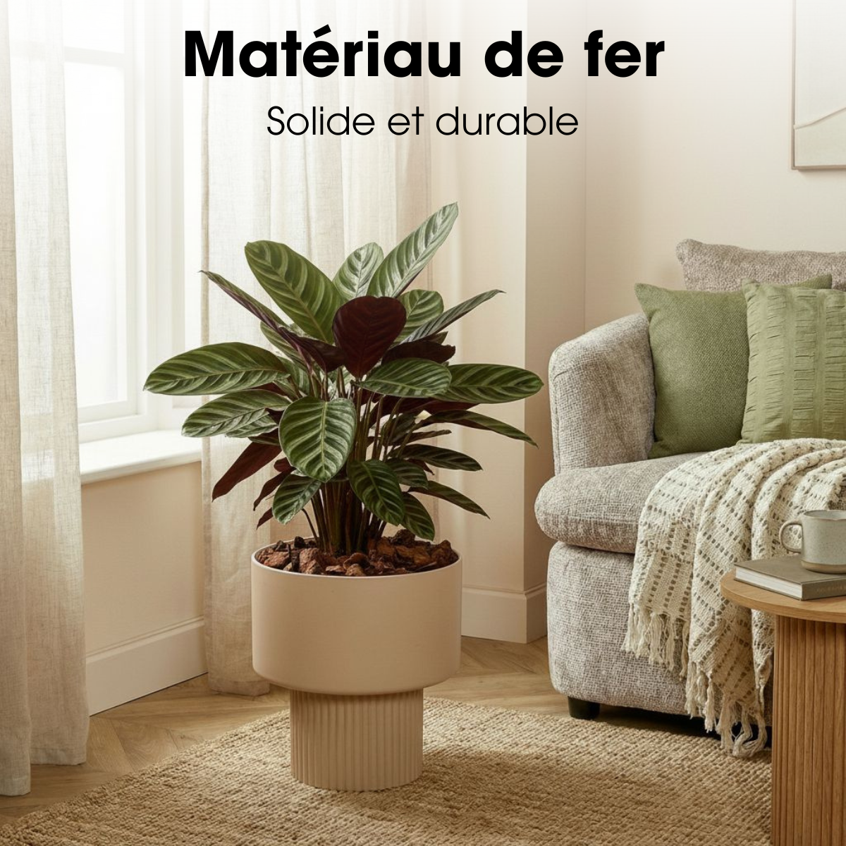 Cache-pot d'intérieur LUX marron clair, MICA DECORATIONS