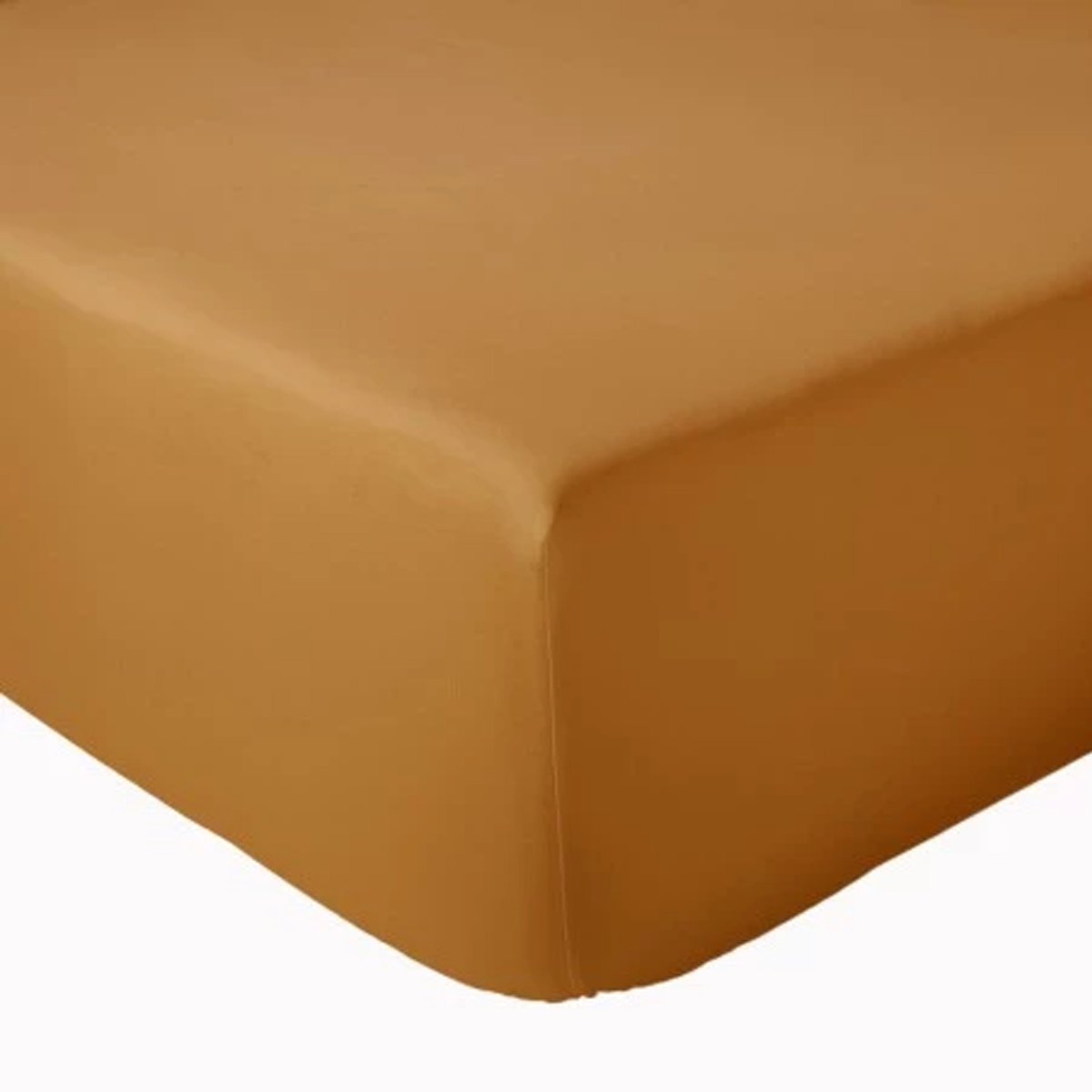 Drap-housse coton uni  finition bord biais bonnet 40 cm marron clair, TRADILINGE
