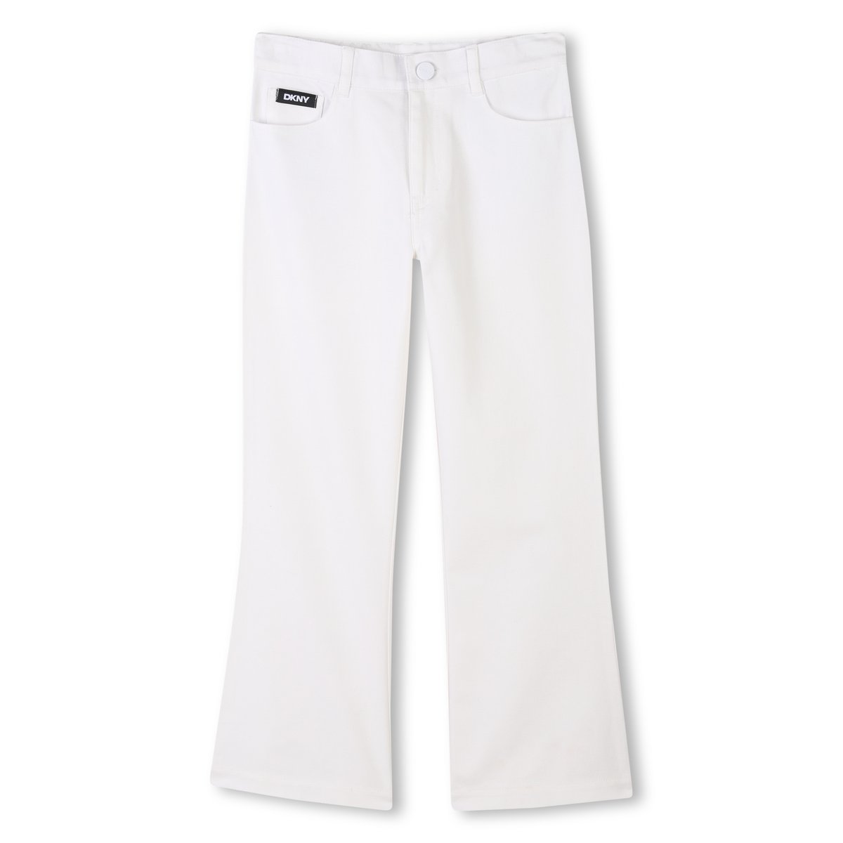 Pantalons en coton et lin blanc, DKNY