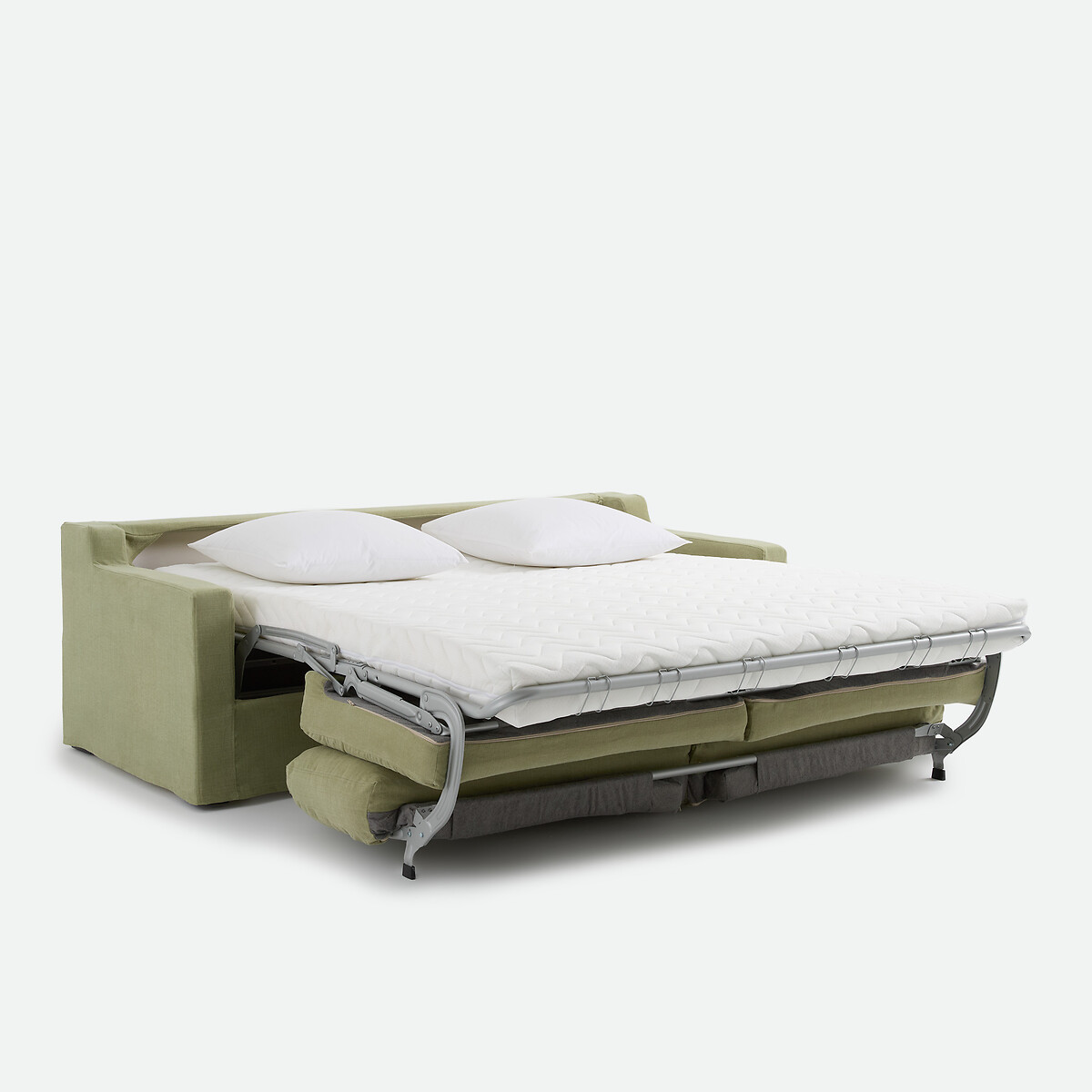 Canapé convertible déhoussable, 2, 3 ou 4 places, en coton et lin, LINETTO vert clair, LA REDOUTE INTERIEURS