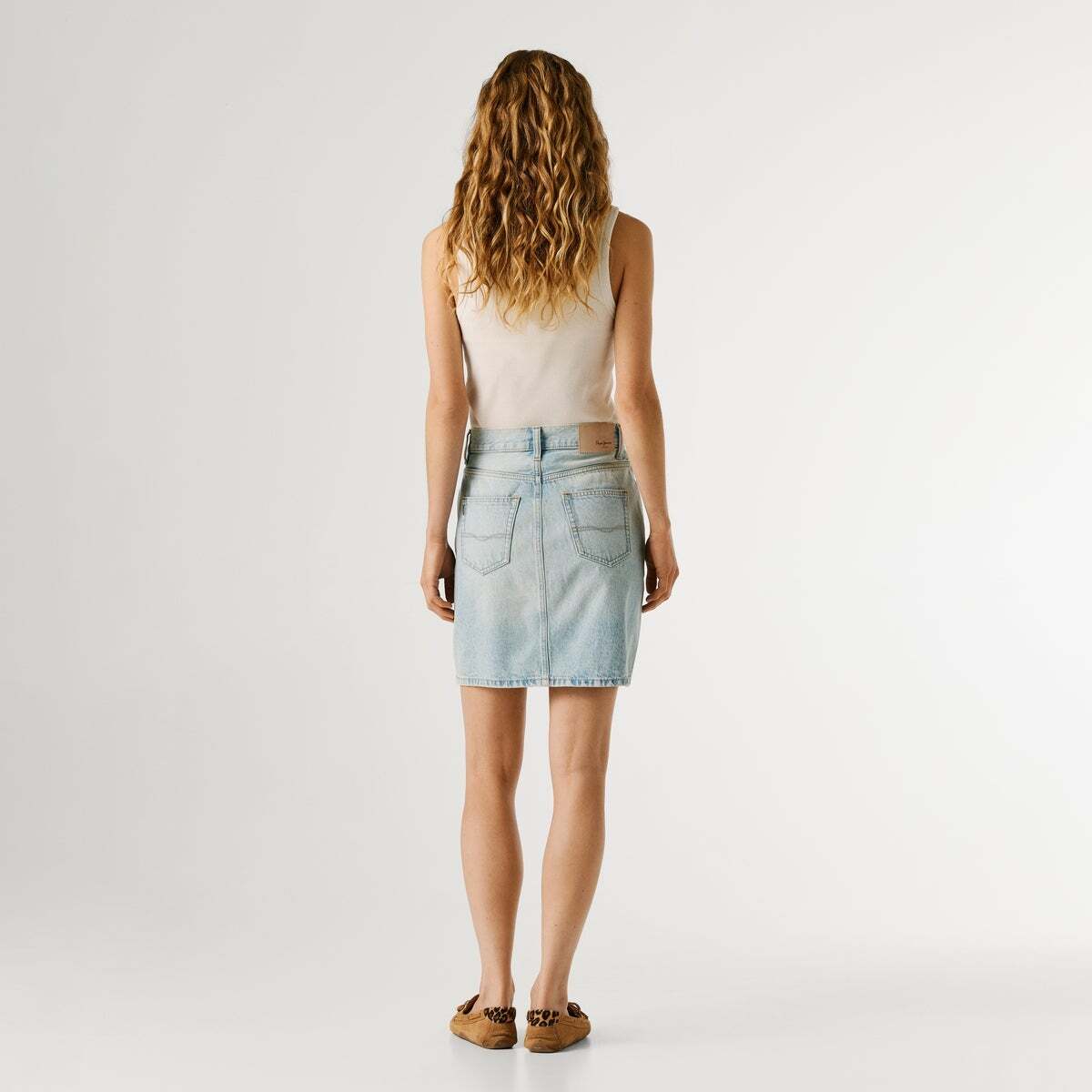 Jupe Courte Coupe Regular En Denim javel vintage, PEPE JEANS