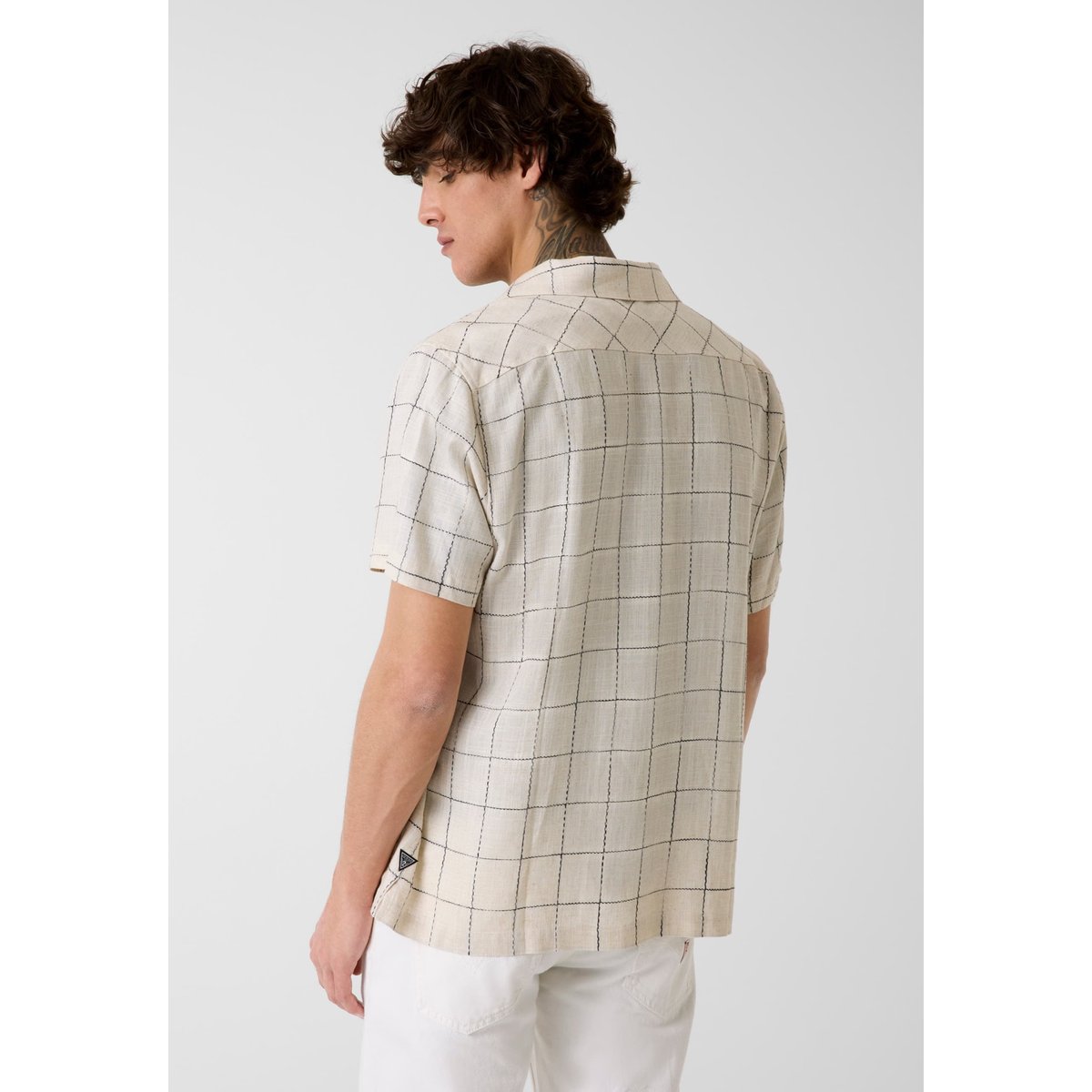 Chemise En Mélange De Lin crème, GUESS