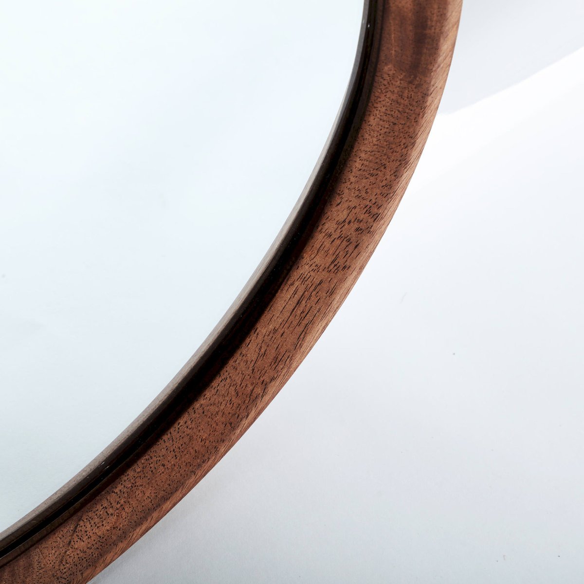 Miroir mural vertical arrondi en bois brun, RECOLLECTION