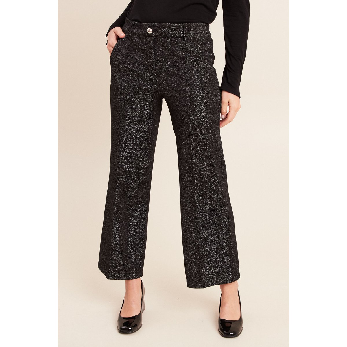Pantalon large à paillettes noir, BREAL