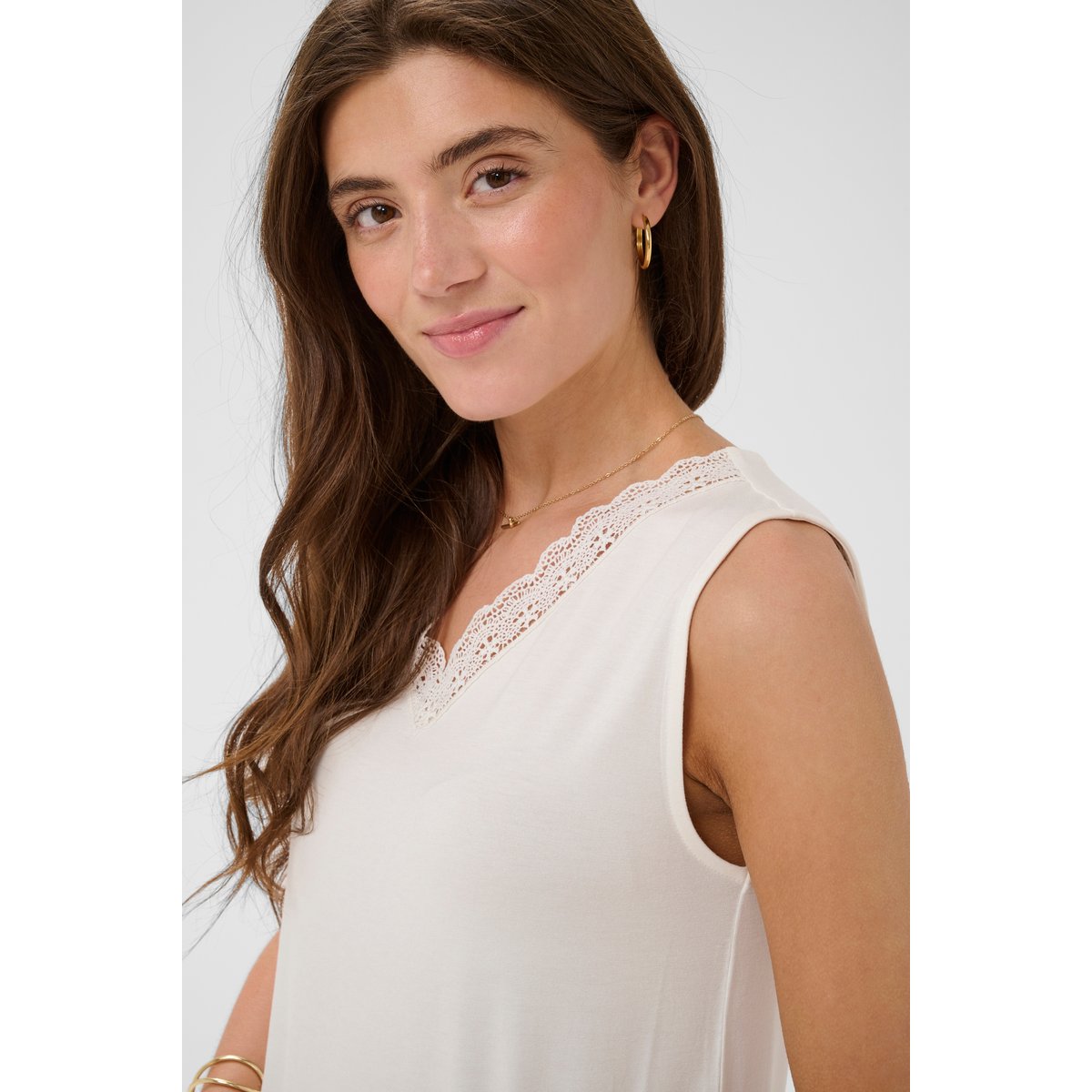 Jersey sans-manches blanc snow white, CREAM