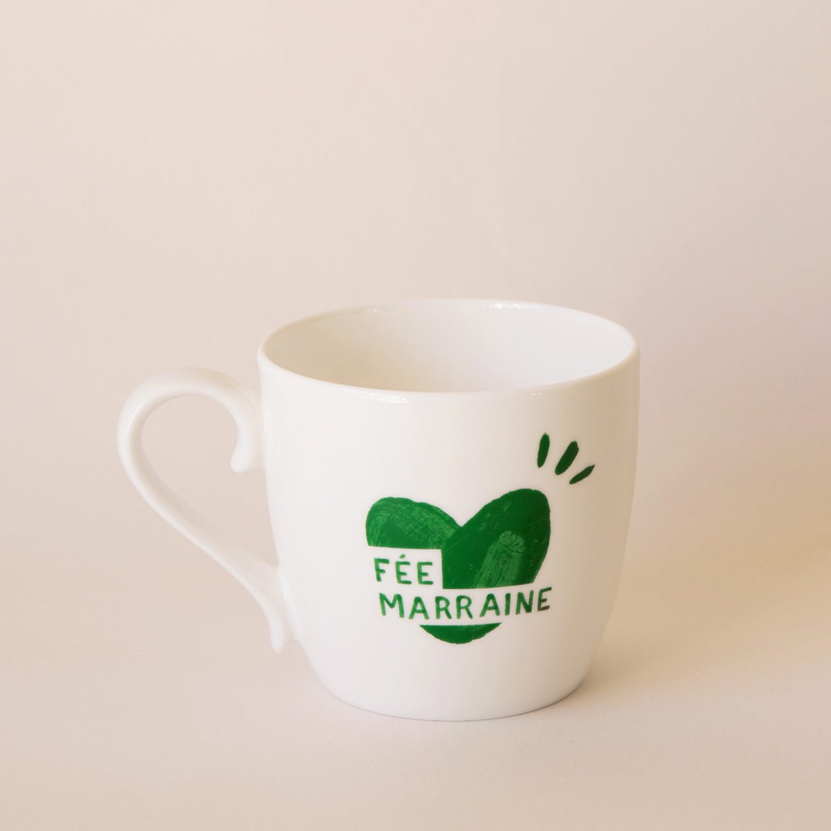 Mug Fée marraine cœur, CŒUR VERT blanc - blanc, EMOI EMOI