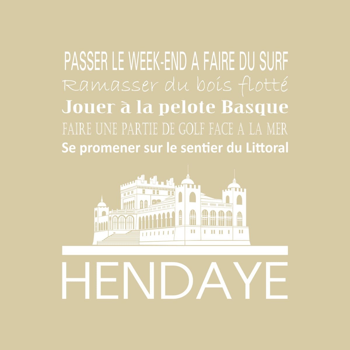 Tableau Mural Hendaye RÉGIONALISME tableaux sur toile-beige, CEANOTHE
