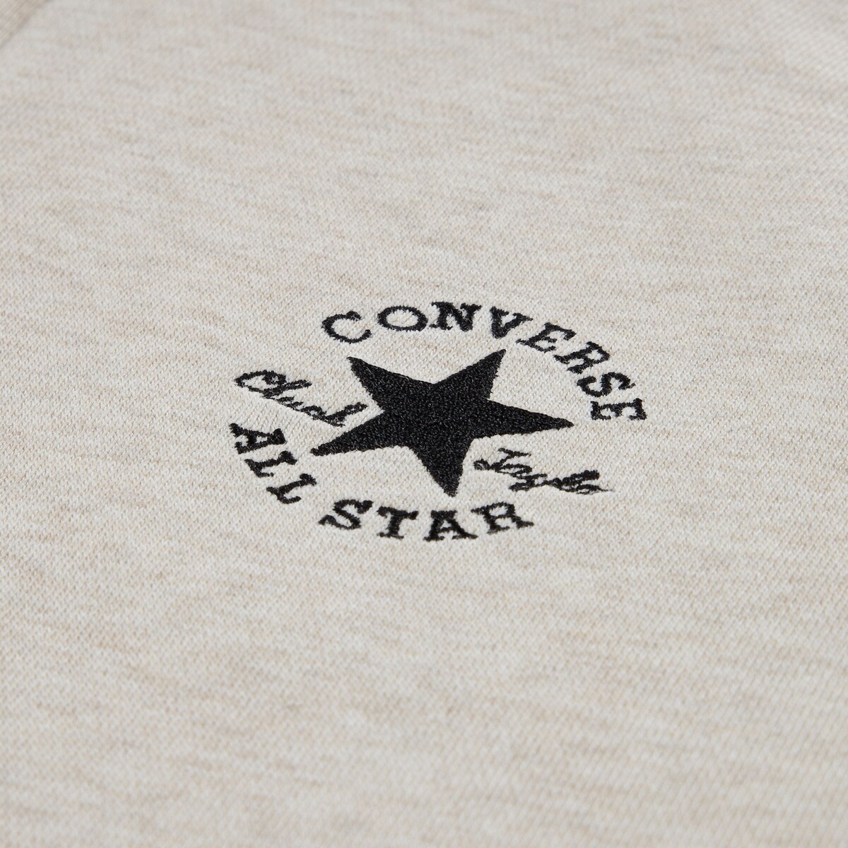 Sweat zippé à capuche en molleton léger beige, CONVERSE