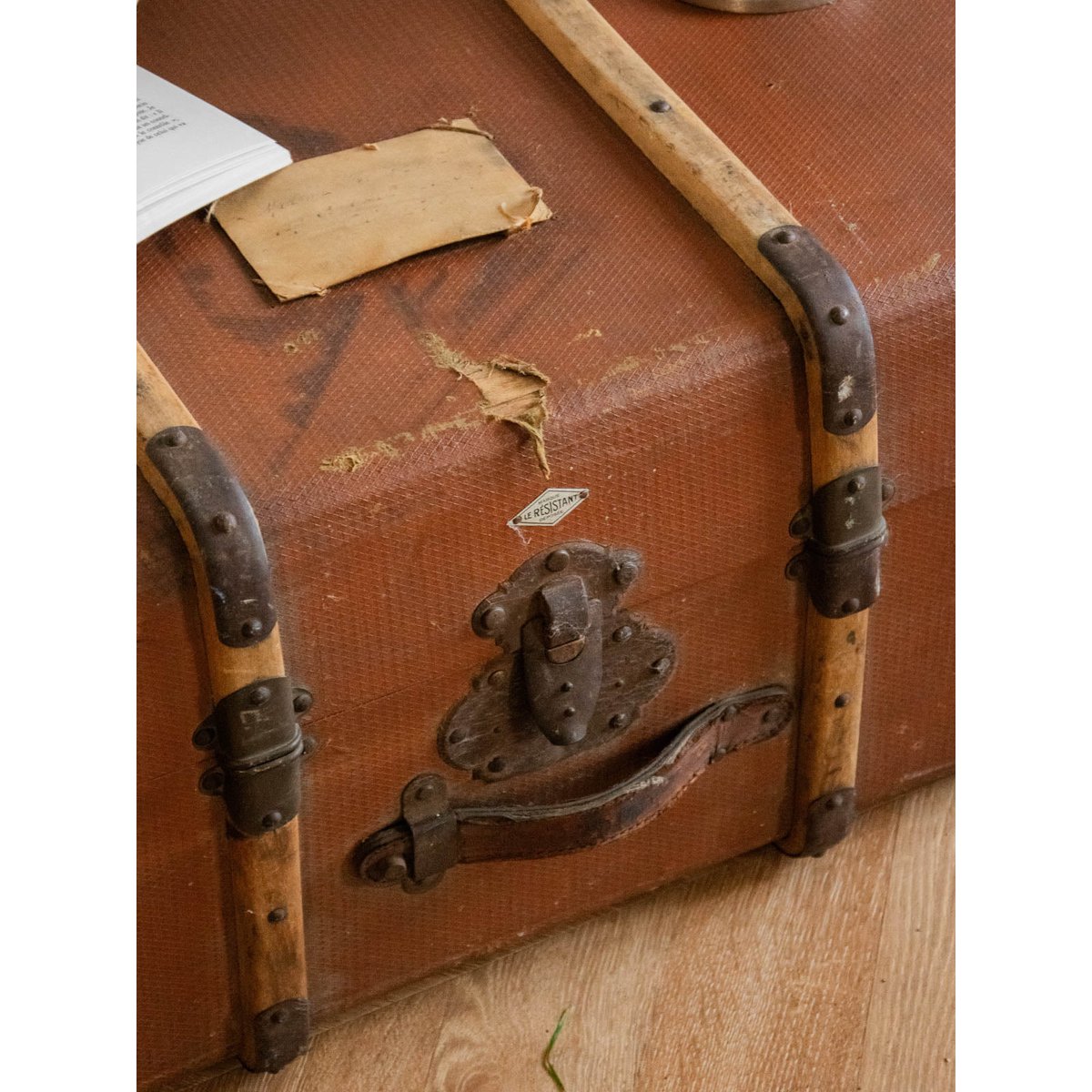 Grande malle en bois Lucienne N°200 - Bon état marron, DEBONGOUT
