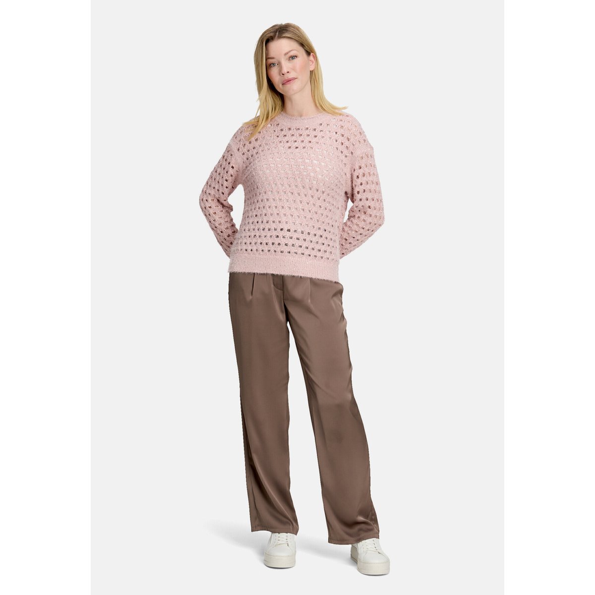 Pull-over en maille à teneur en fil fantaisie pale mauve, BETTY BARCLAY