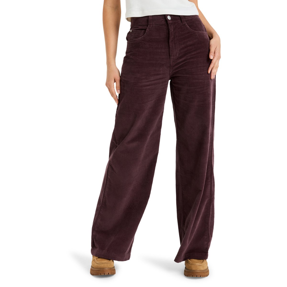 Pantalon ample en velours côtelé SURF ON CLOUD CORD. rouge huckleberry, ROXY