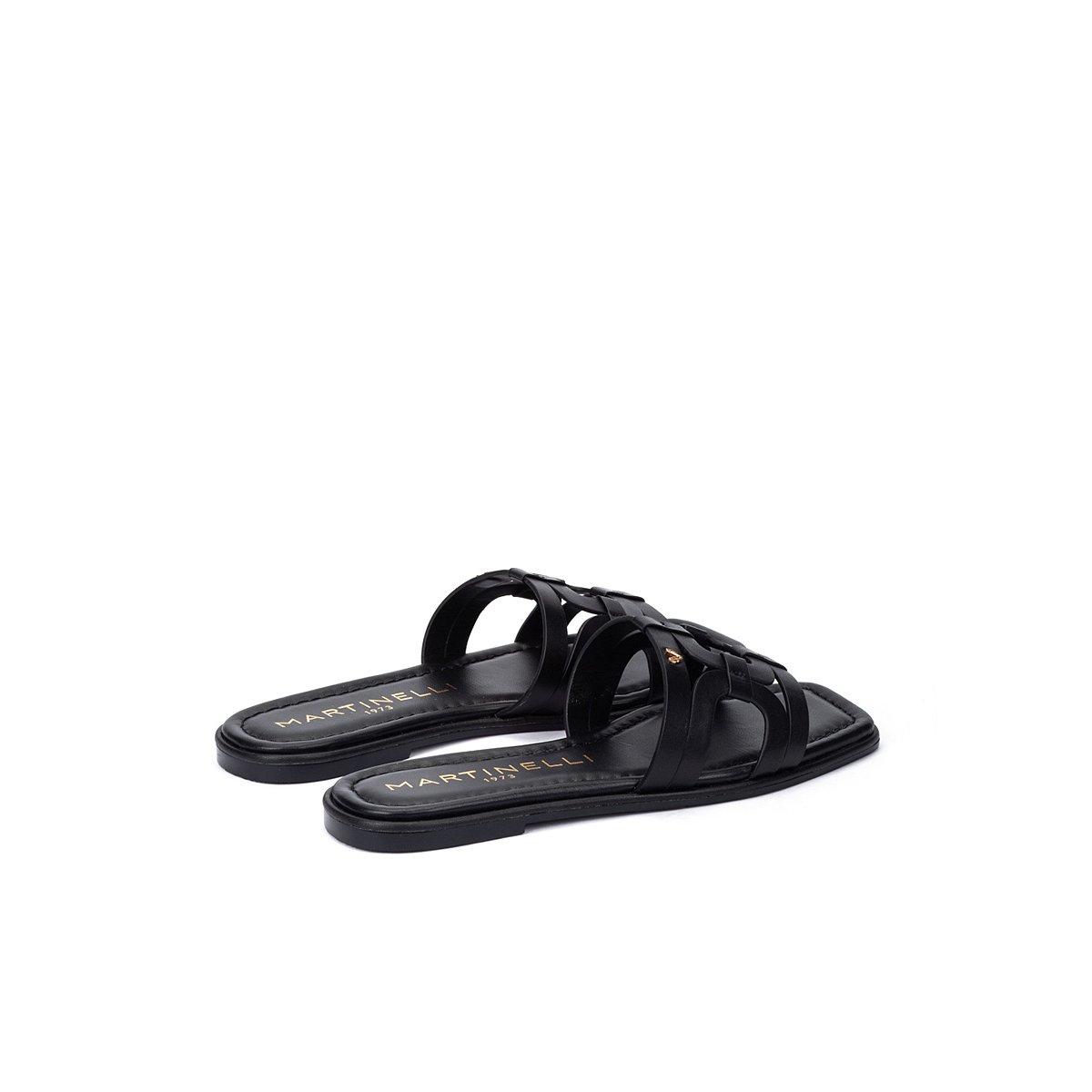 Sandales plates cuir Belisario black, MARTINELLI