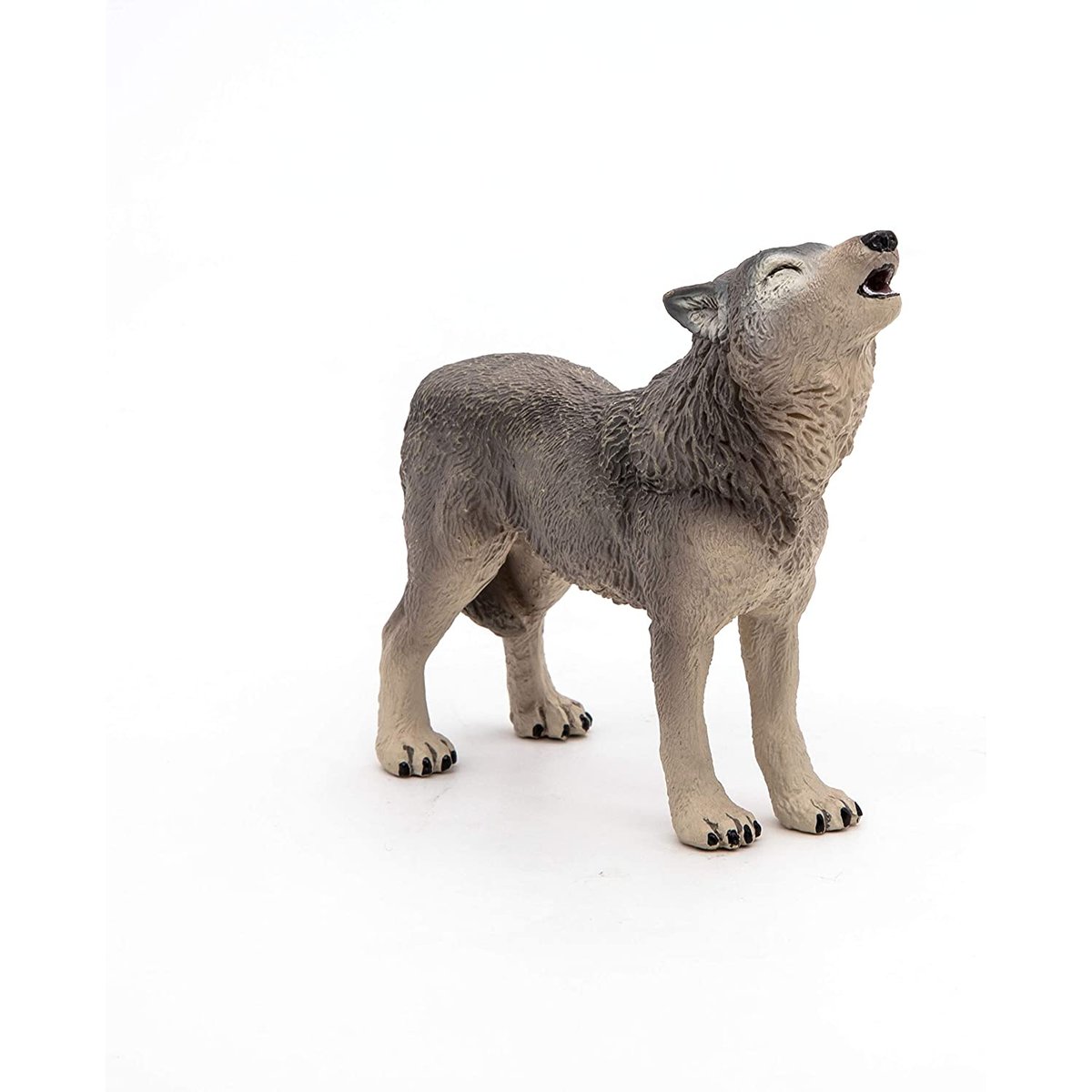 Figurine Loup hurlant gris, PAPO