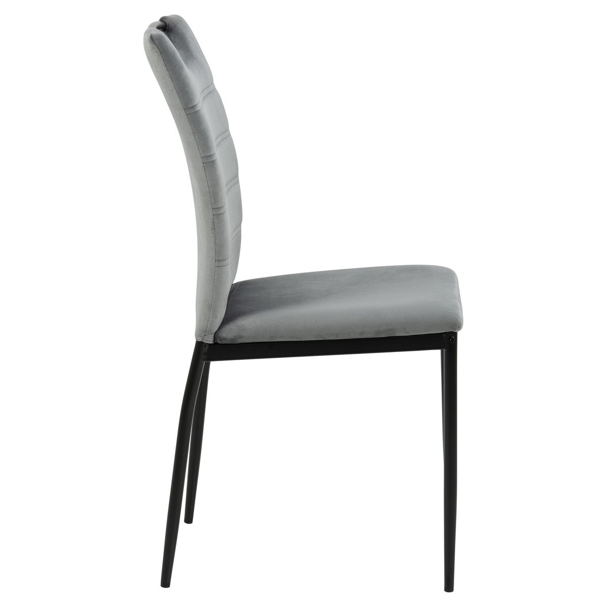 Lot de 4 chaises de salle à manger en velours et pieds en métal DINA gris, TOILINUX