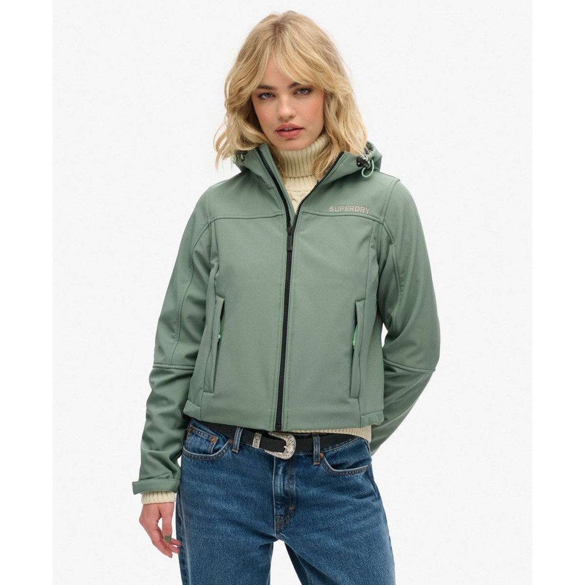 Veste à capuche Softshell Trekker kaki laurier, SUPERDRY