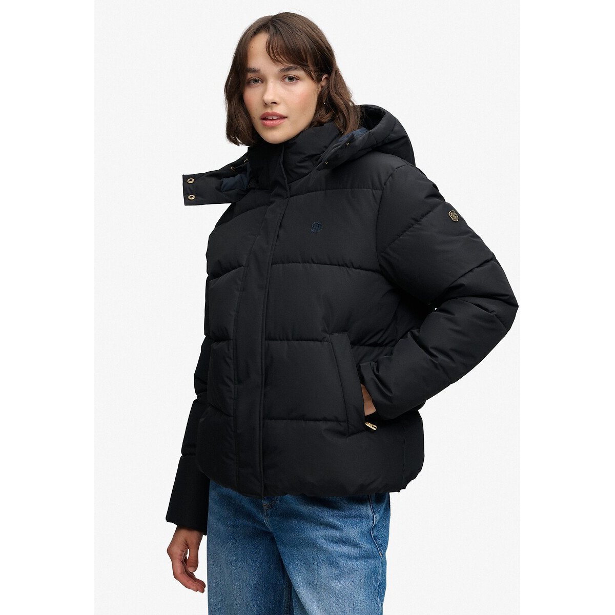 Piumino con cappuccio Premium nero , SUPERDRY
