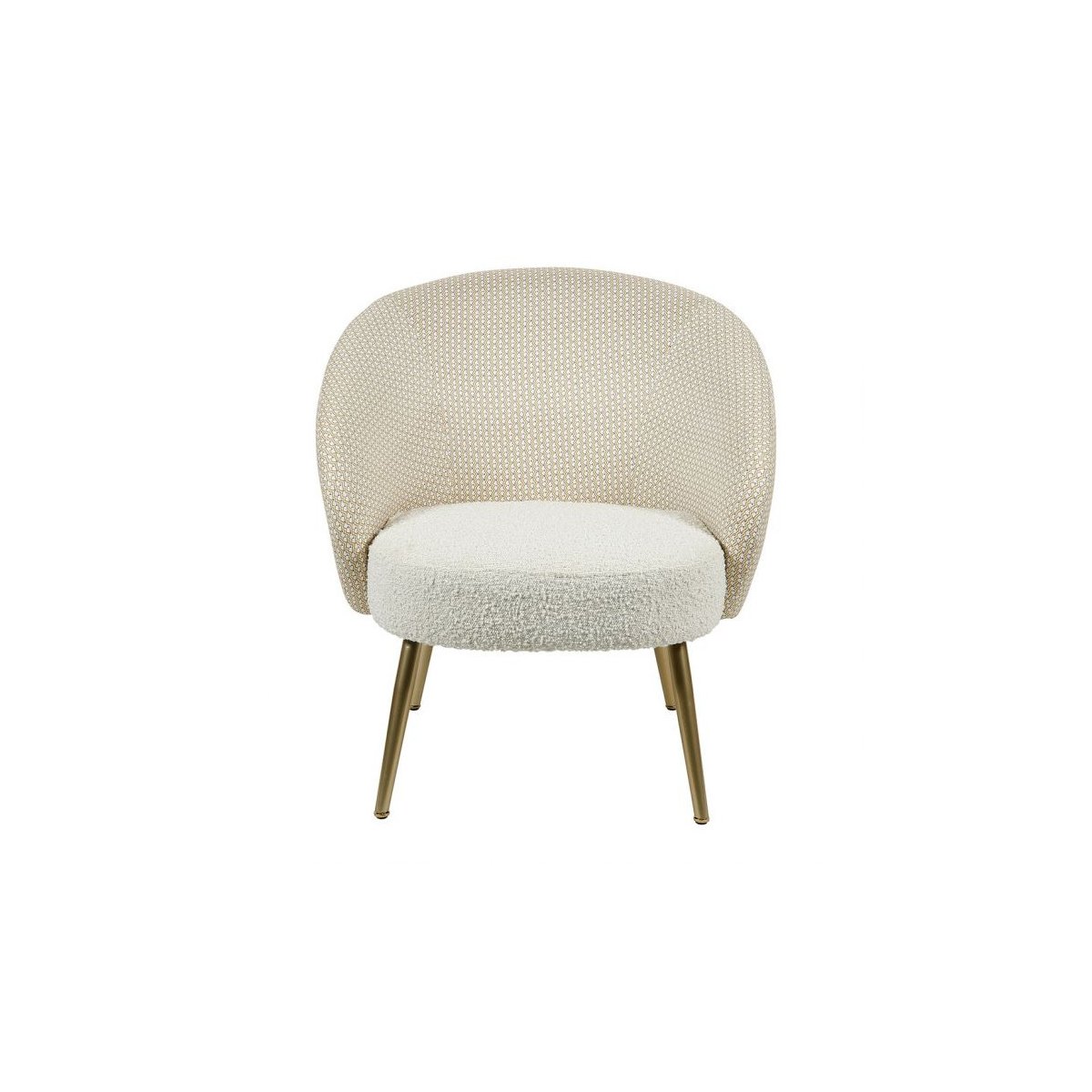 Fauteuil Raphael Bouclette Blanc blanc/doré, OSTARIA