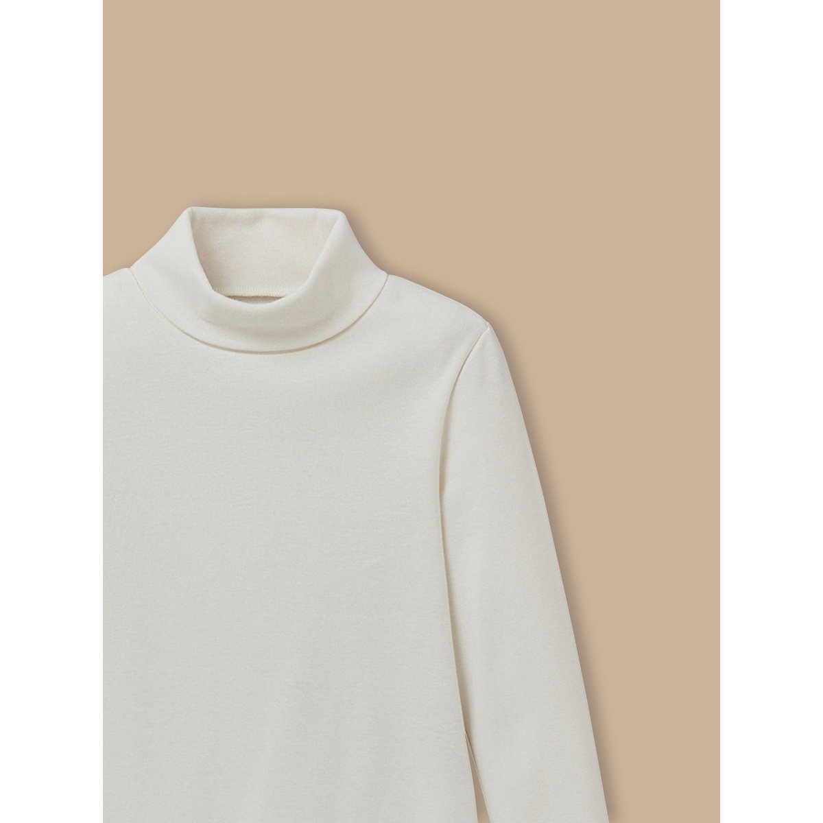 Sous-pull col montant - coton biologique ecru, CYRILLUS