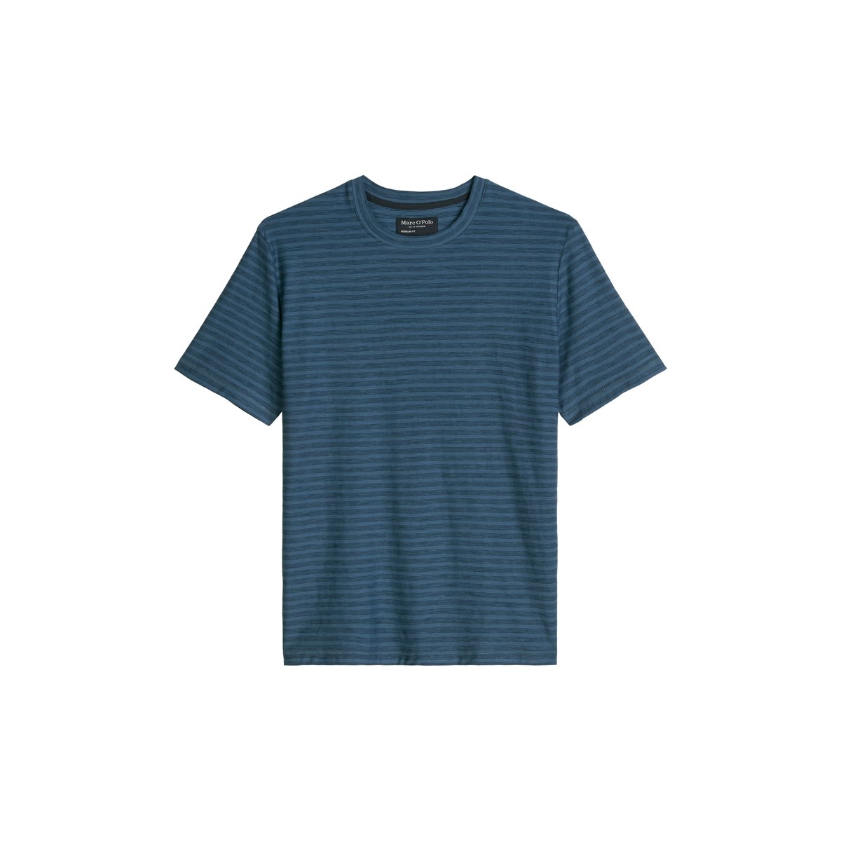 T-shirt regular en jersey slub doux bleu moyen, MARC O'POLO