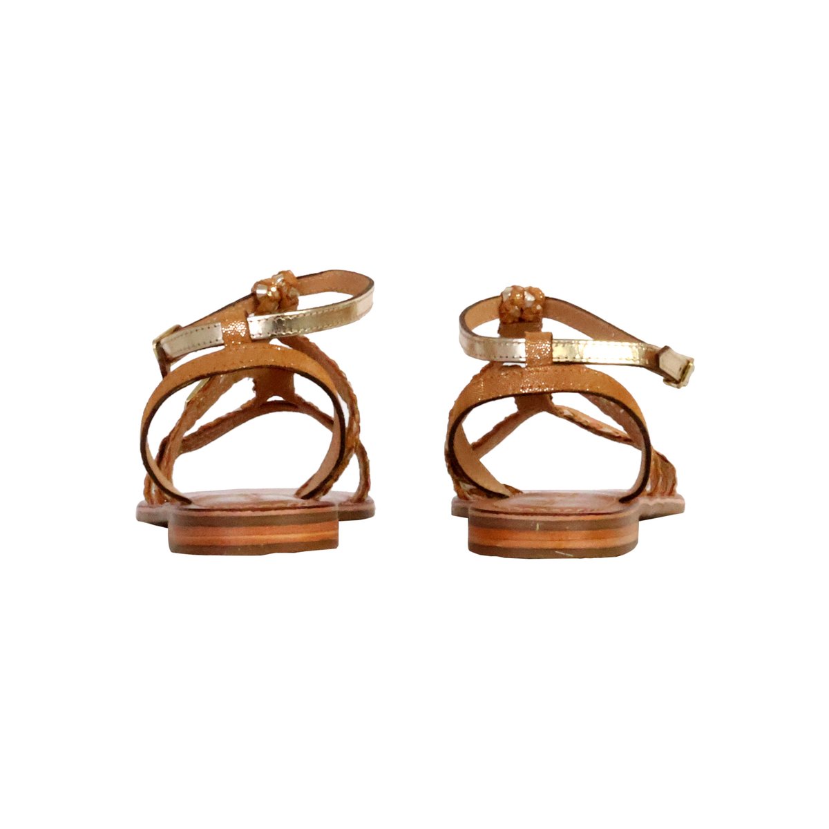 Sandales en cuir Bongo tan multi, LES TROPEZIENNES PAR M.BELARBI