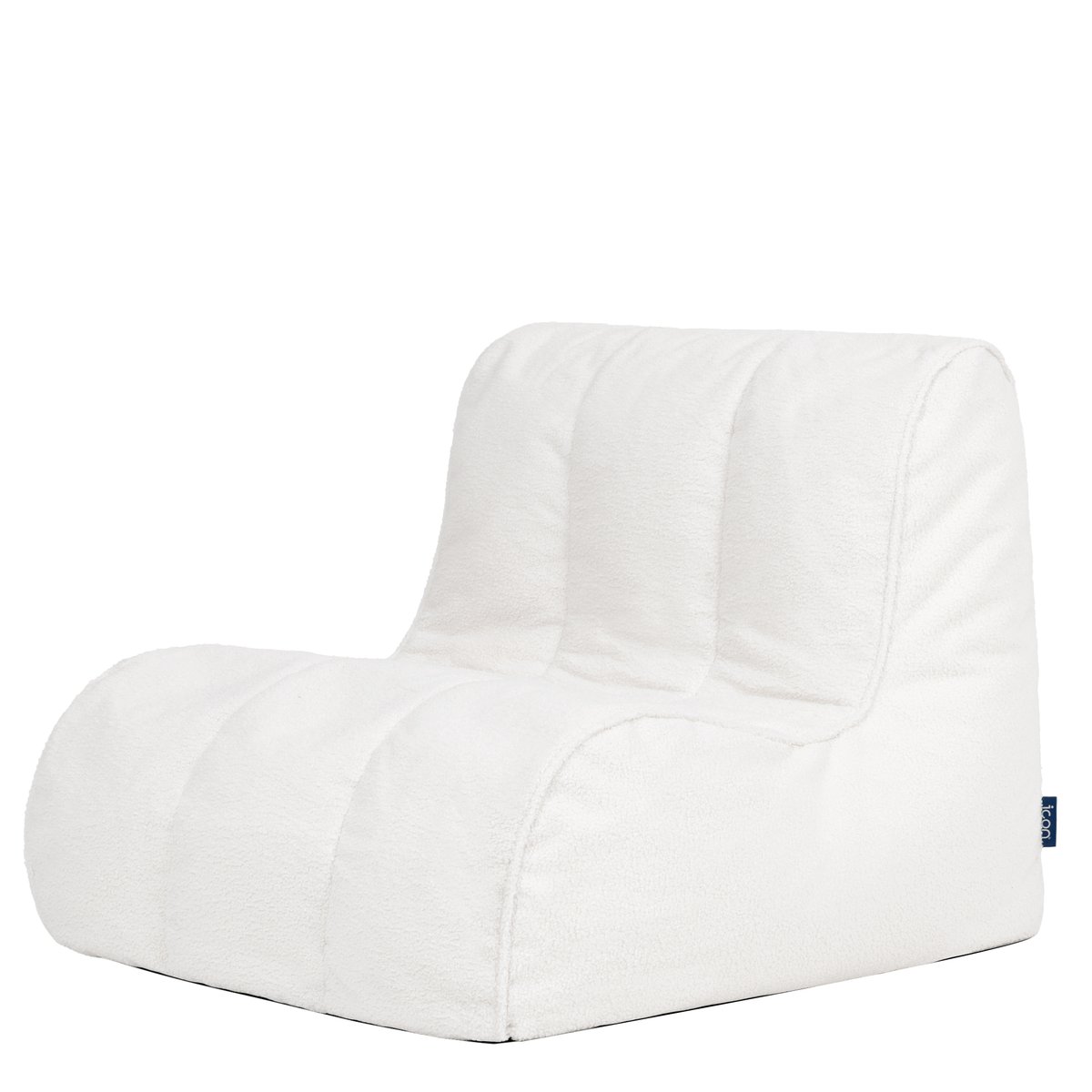 Pouf chauffeuse fauteuil de sol en bouclette Oeko-Tex® - SWOOP ivoire, ICON