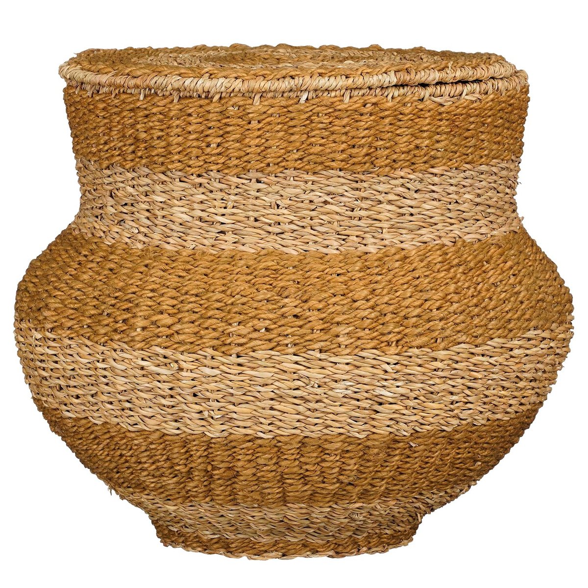 Panier de rangement en jute tressée Ø55 cm TACOMA jaune, MICA DECORATIONS
