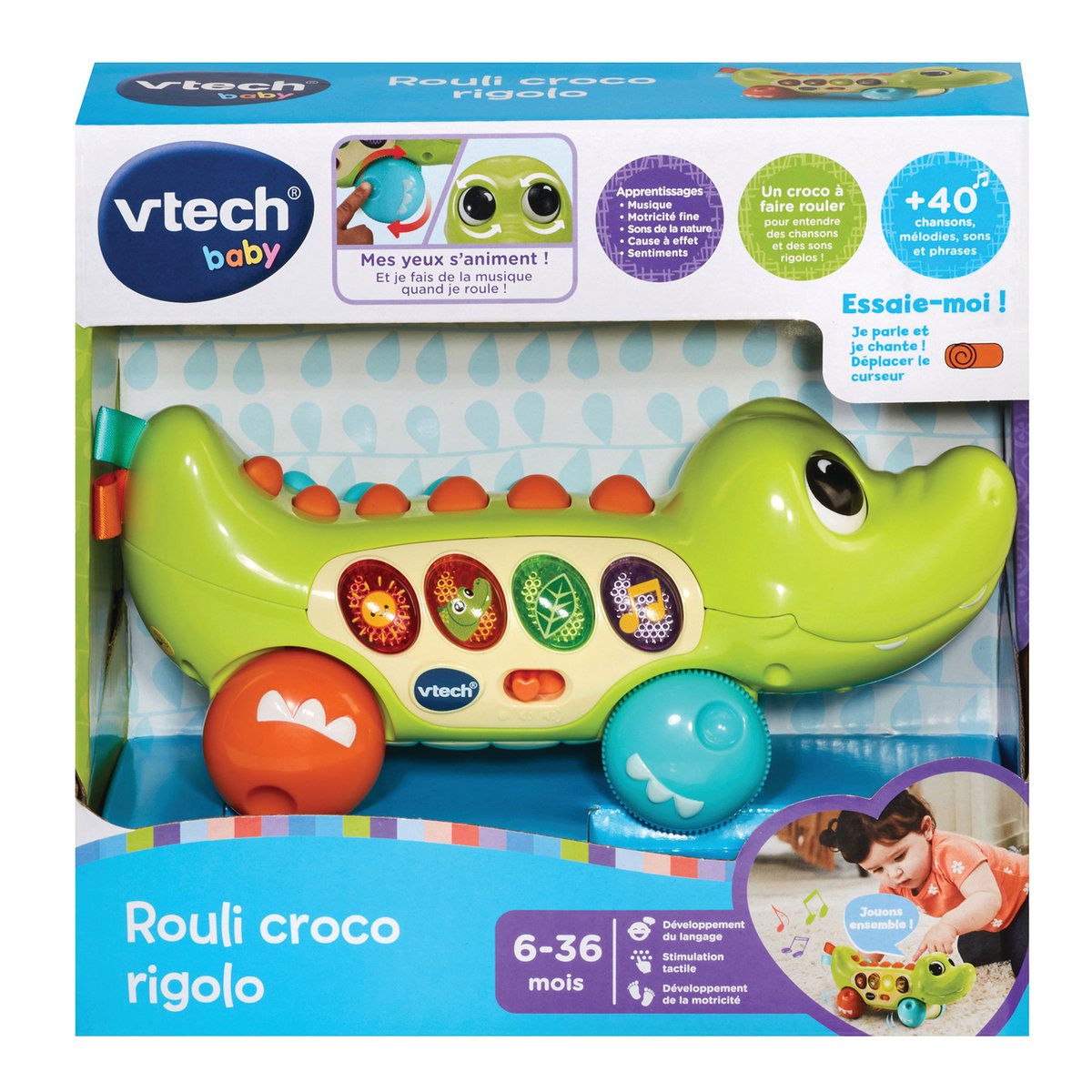Rouli croco rigolo - Crocodile interactif couleur unique, VTECH