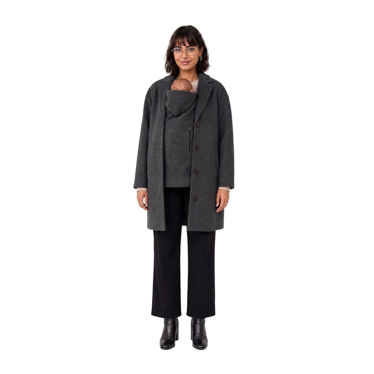 Manteau grossesse et porte- anthracite, VERTBAUDET